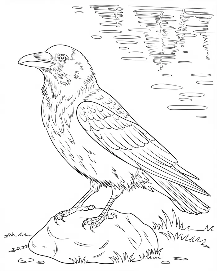 crow coloring page