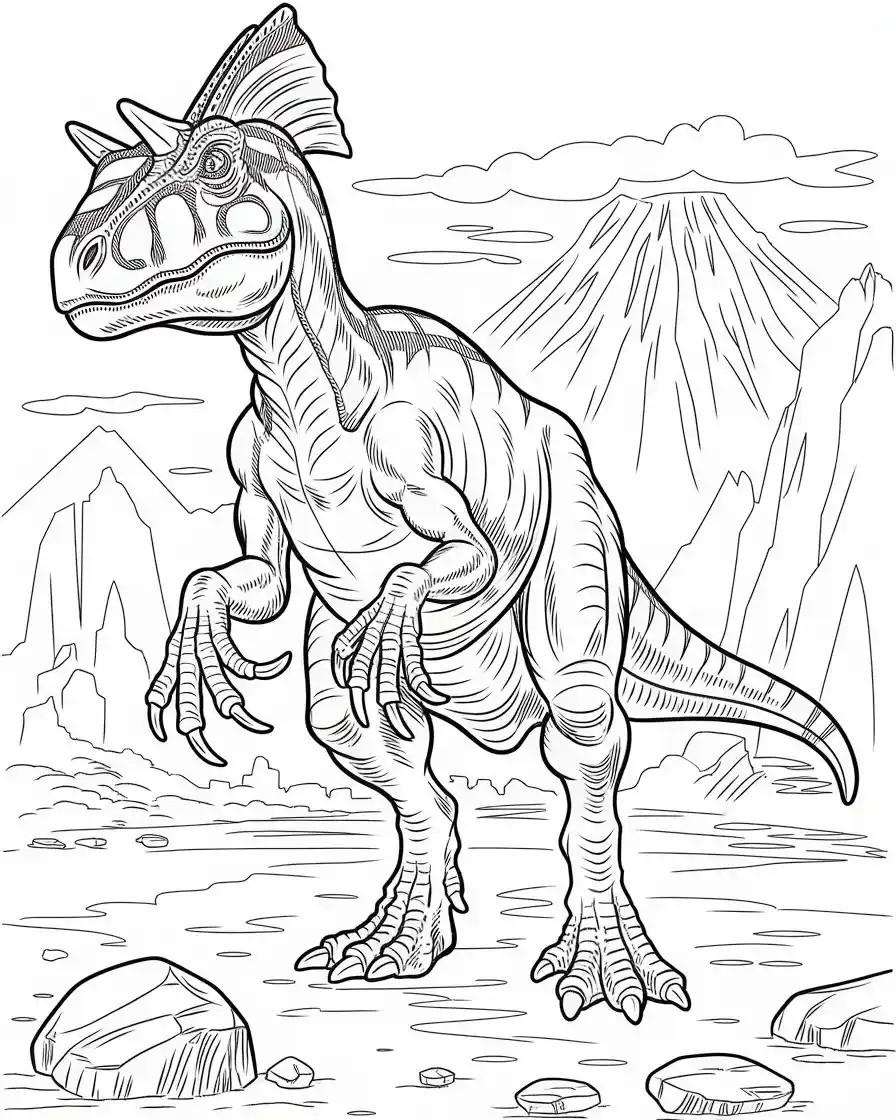 cryolophosaurus coloring pages