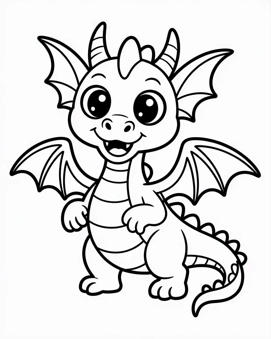 cute dragon coloring page