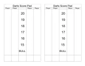 Scoring Sheets 61 darts scorepad