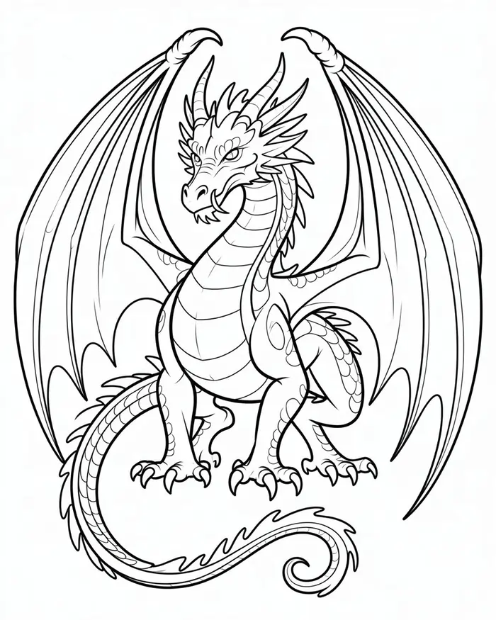 dragon coloring page 1