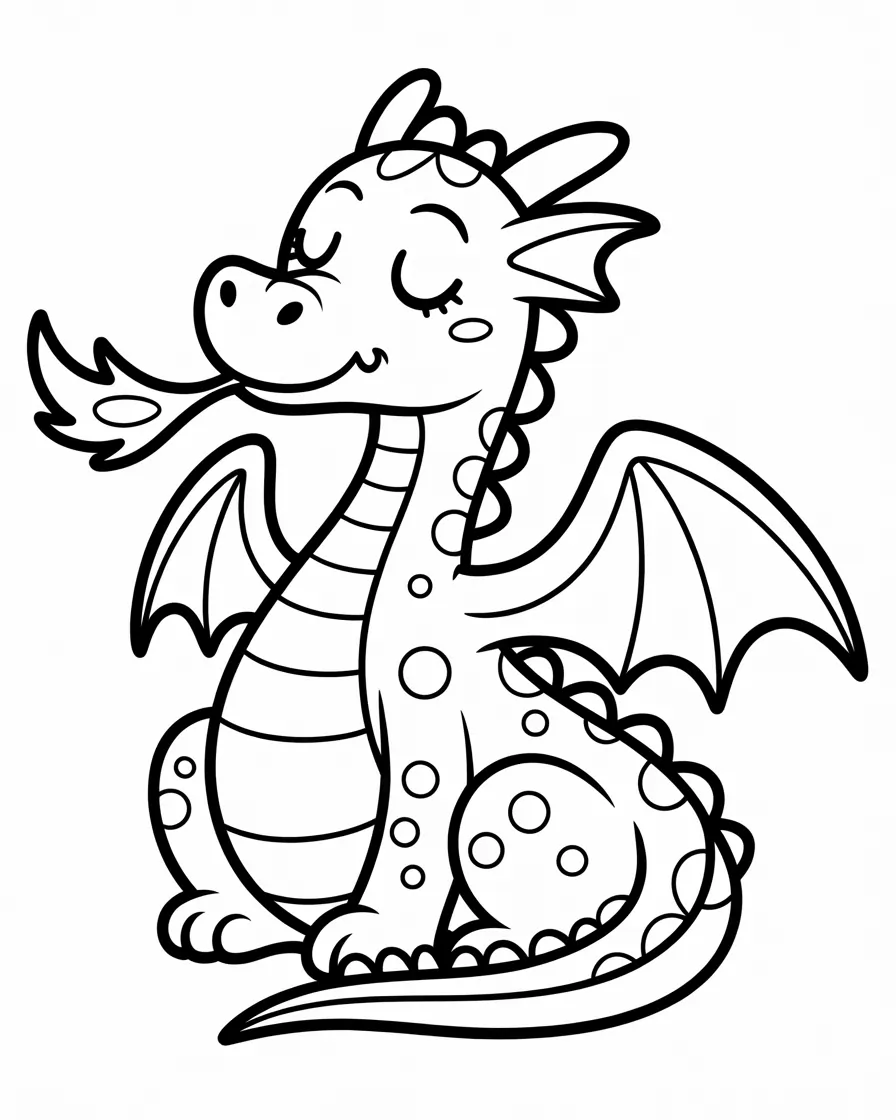 dragon coloring page for toddlers