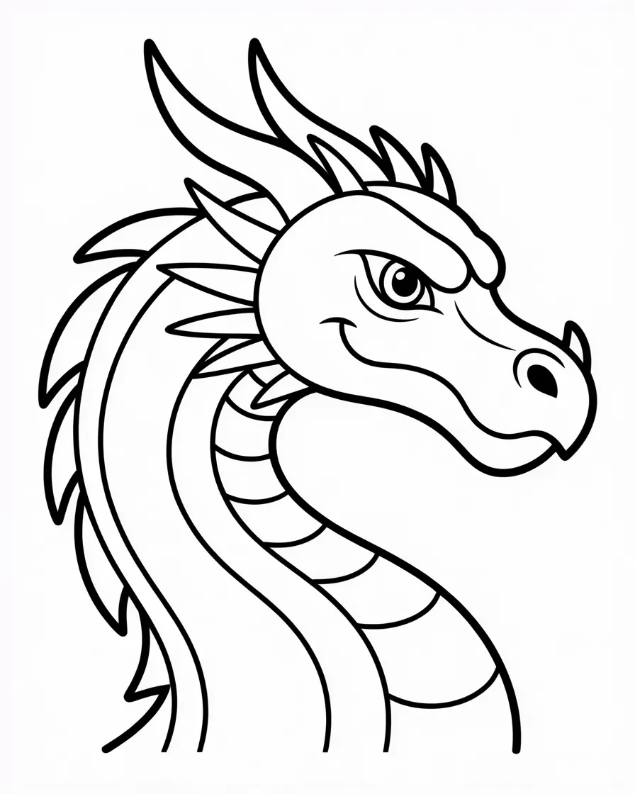 dragon head coloring page
