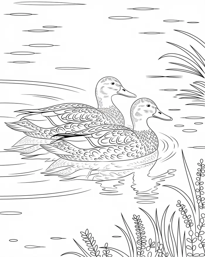 ducks coloring page