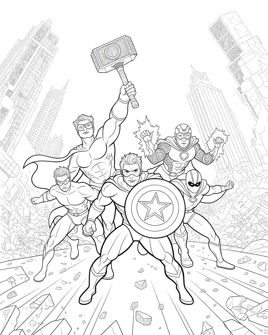 Hulk Coloring Pages 23 dynamic superheros pose
