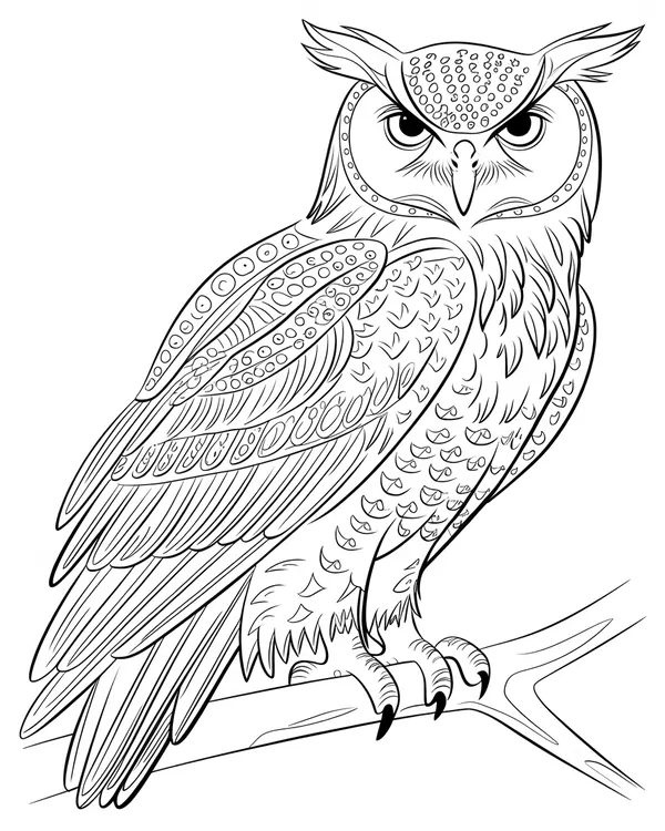 eagle owl coloring page