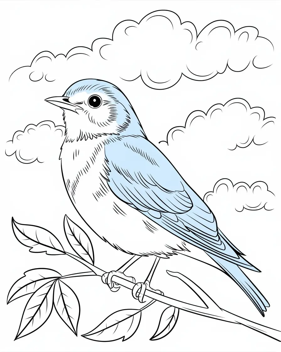 eastern bluebird coloring page