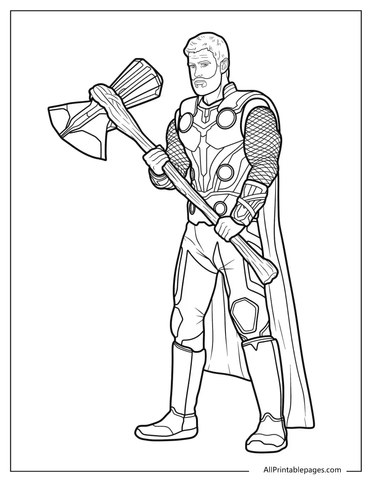 Thor Coloring Pages 7 easy thore coloring sheet for kids
