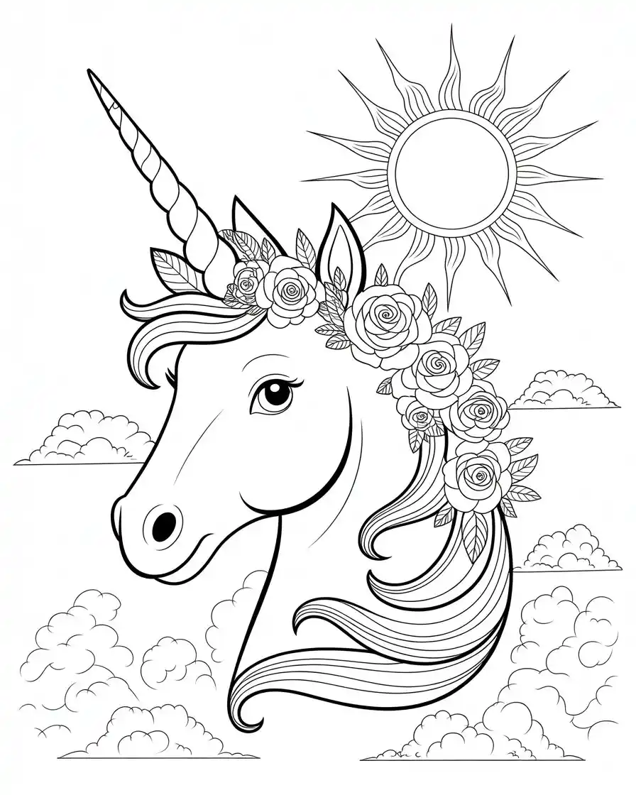 Unicorn Coloring Pages 13 enchanted unicorn head coloring sheet 1