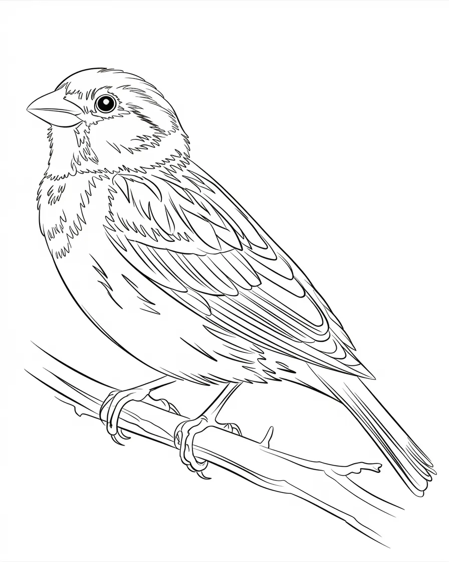 english sparrow coloring page