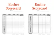 Scoring Sheets 59 euchre scorecard
