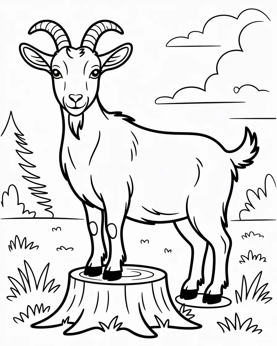 feral goat coloring page