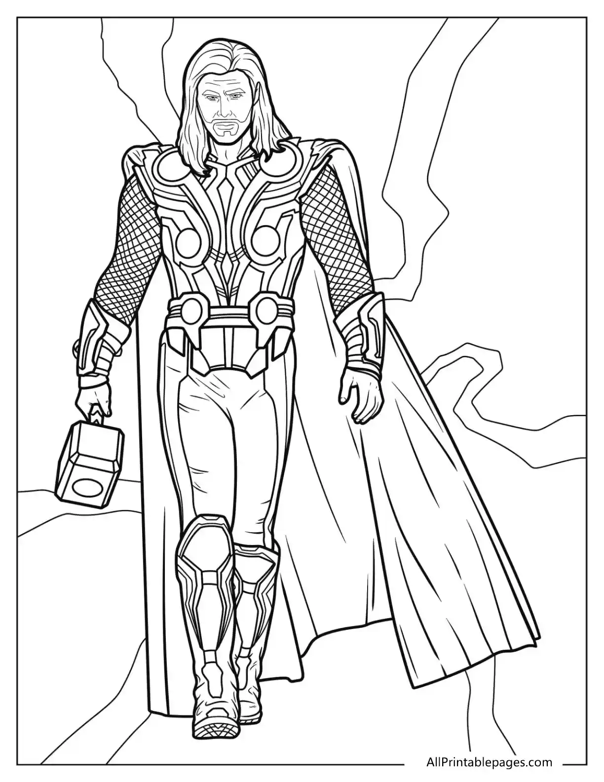 Thor Coloring Pages 8 firece looking thor to color