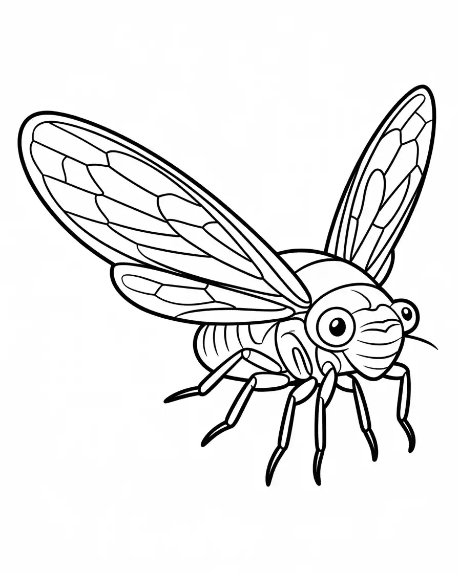 flying cicada coloring pages