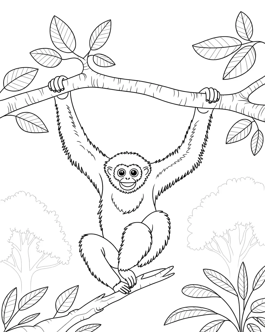 gibbon coloring pages