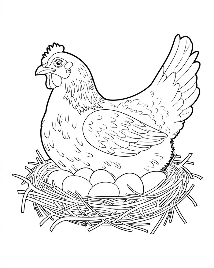 hen coloring page