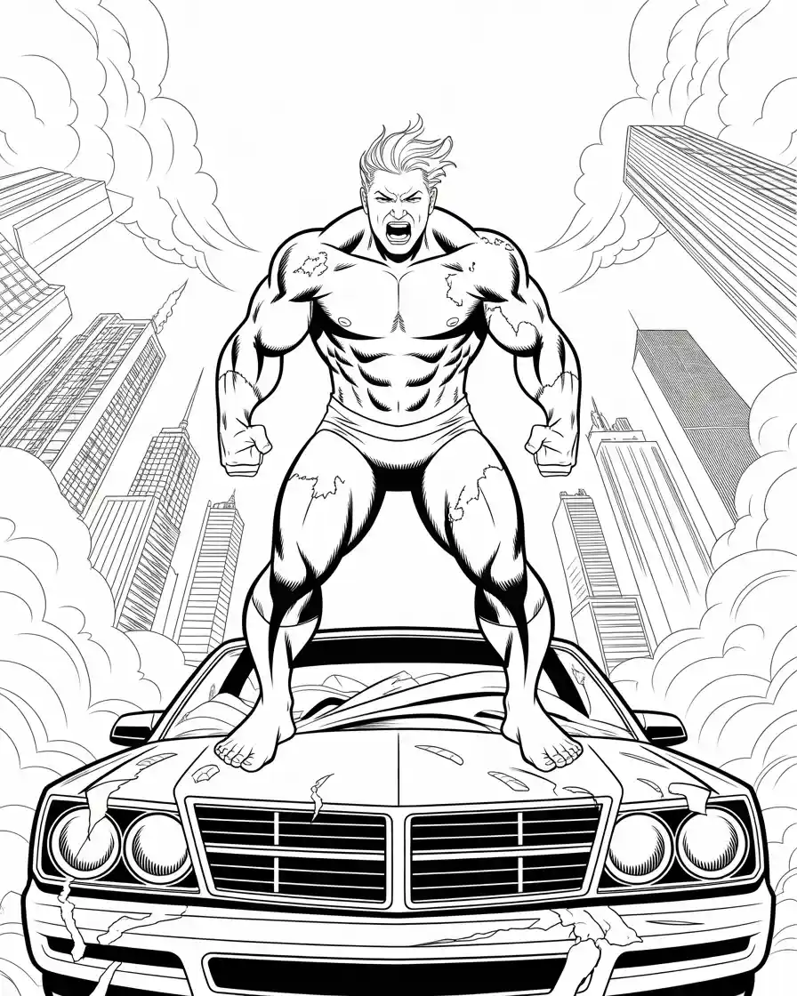 Hulk Coloring Pages 17 hulk raging on top of a car coloring sheet 1