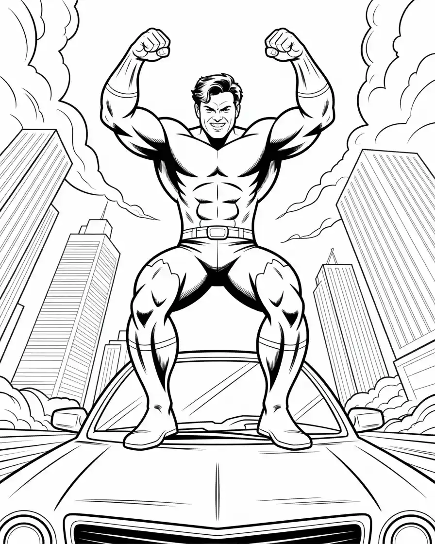 Hulk Coloring Pages 16 hulk raging on top of a car coloring sheet