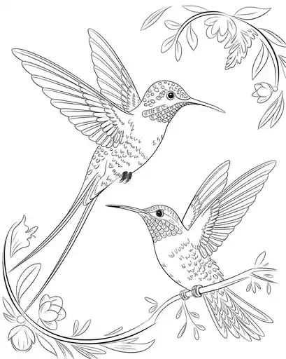 humming bird coloring page