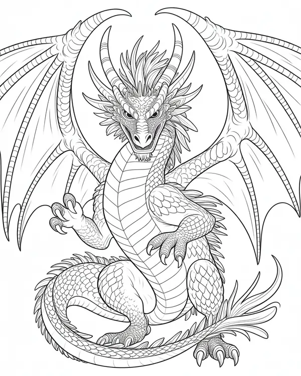 icewing dragon coloring page 1