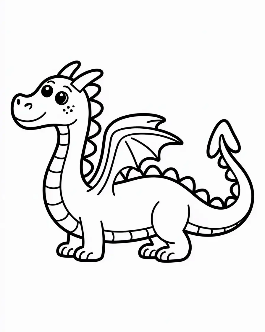 illustration of a dragon from nowe aten coloring page 1