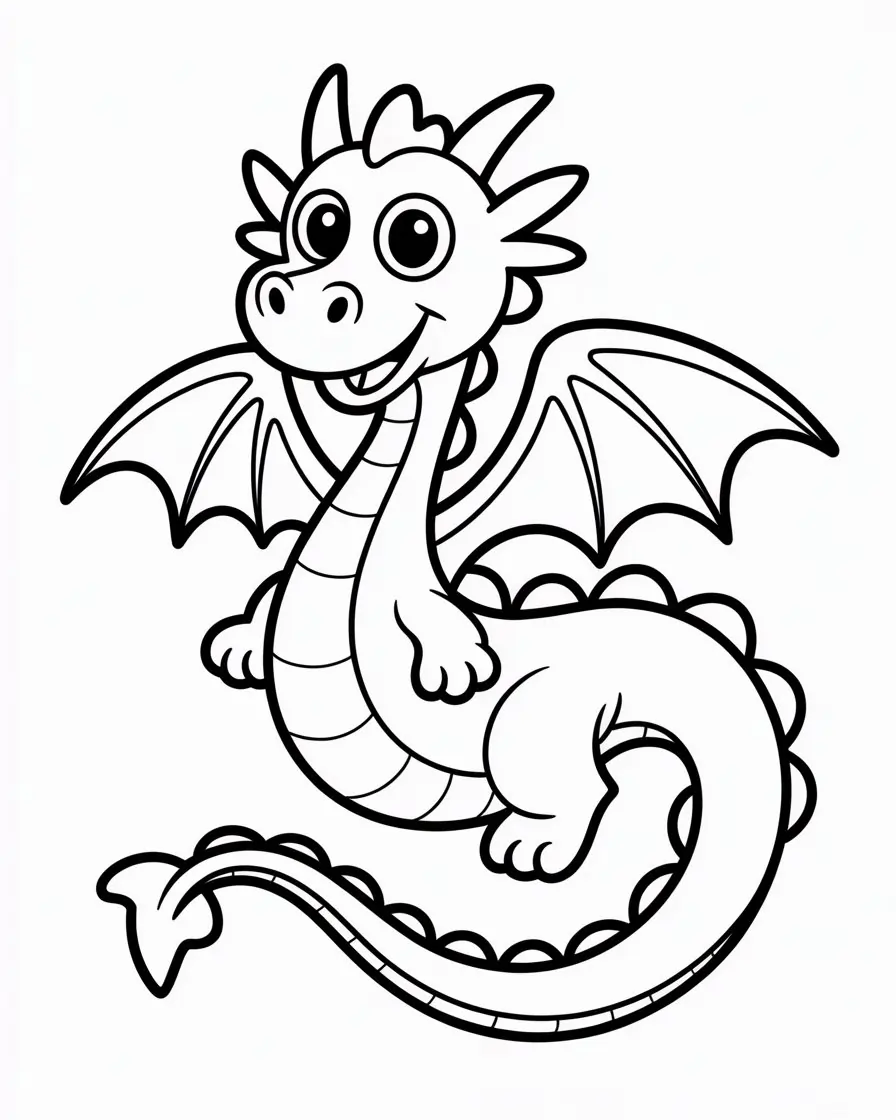 illustration of a dragon from nowe aten coloring page