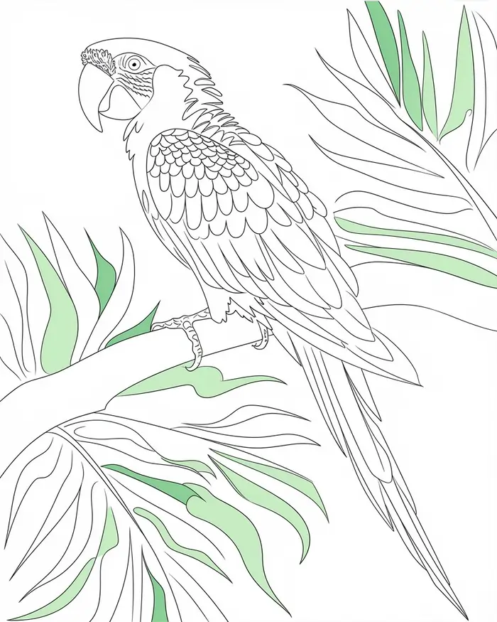 jamaican red macaw coloring page