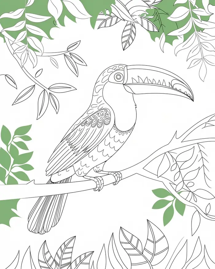 keel billed toucan coloring page