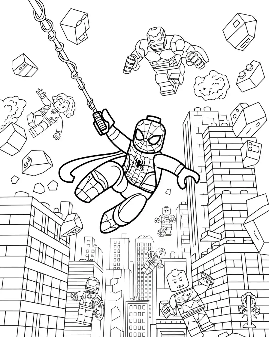 Spiderman Coloring Pages 17 lego spiderman with avengers characters