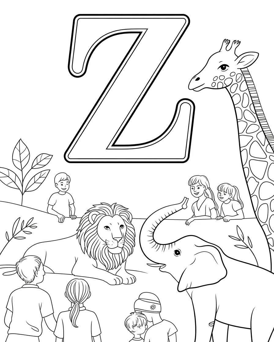 letter z is for zoo coloring pages