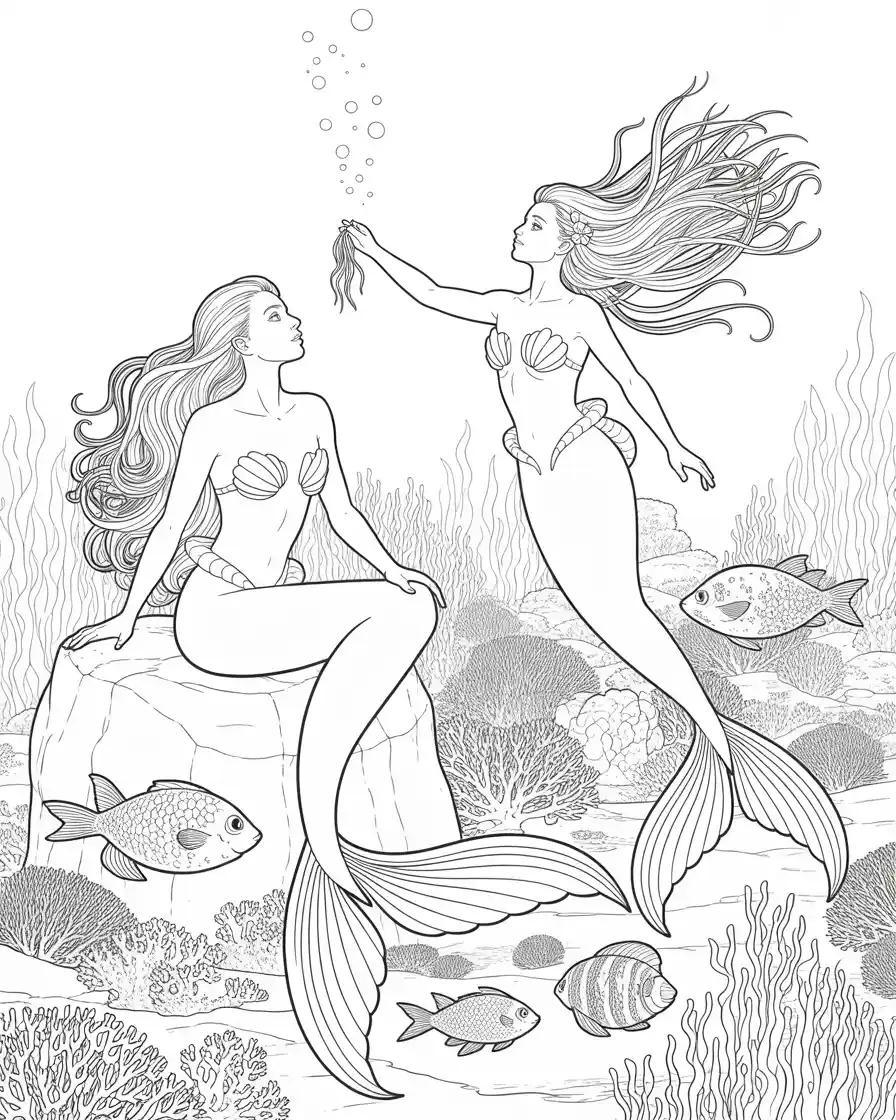mermaid melody and ariel in the sea
