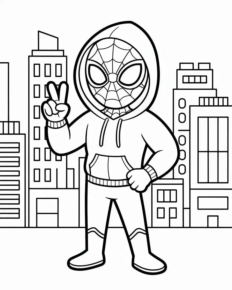 Captain America Coloring Pages 15 miles morales doing peace sign