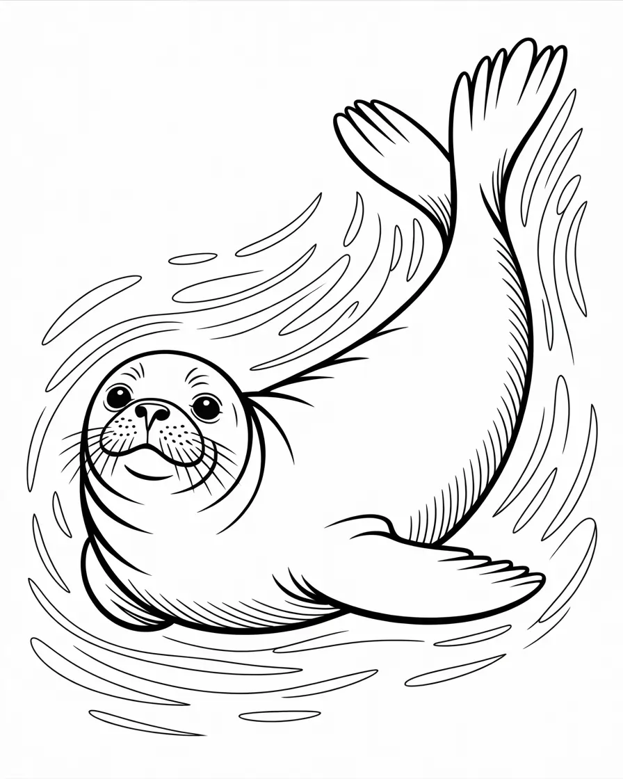 monk seal coloring pages