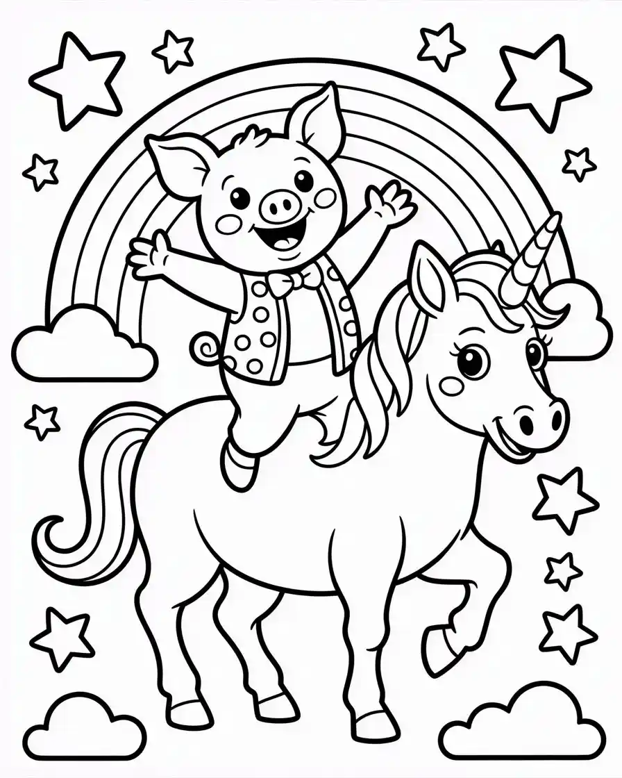 Unicorn Coloring Pages 26 peppa pig and unicorn coloring page