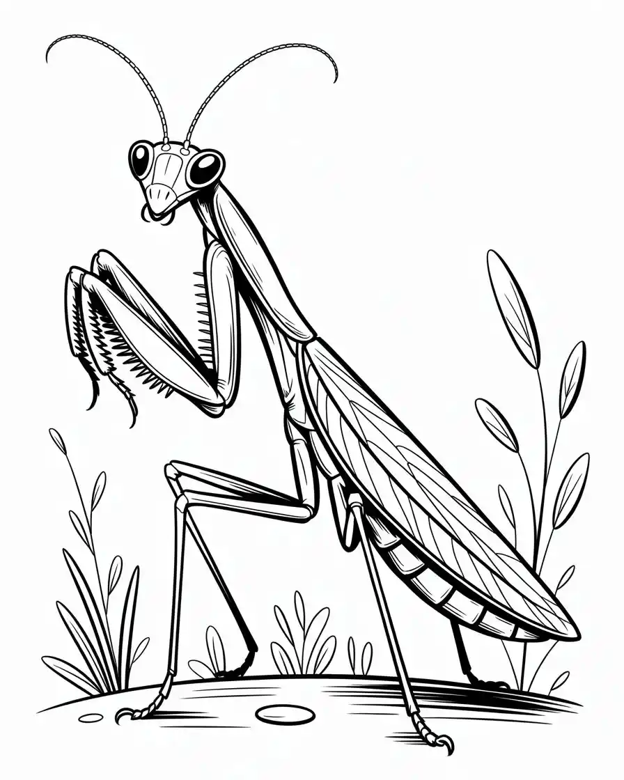 praying mantis insect coloring pages