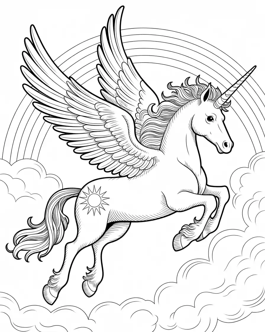 Unicorn Coloring Pages 30 princess unicorn coloring page