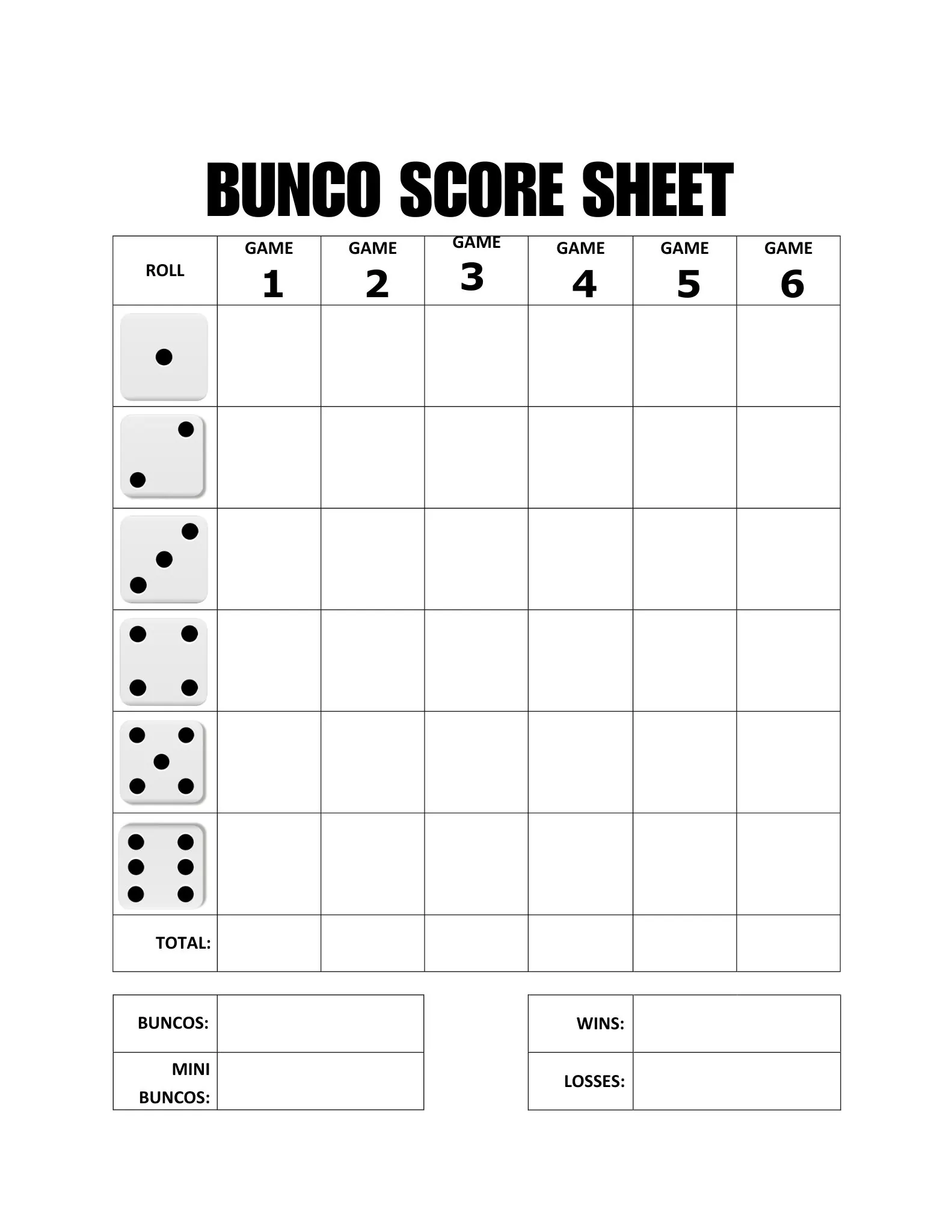Scoring Sheets 33 printable illustrated buncoscore sheet