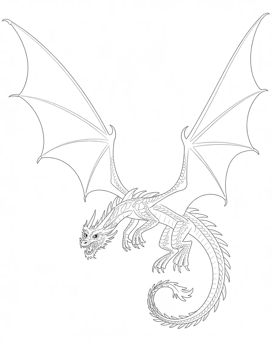 realistic dragon coloring page