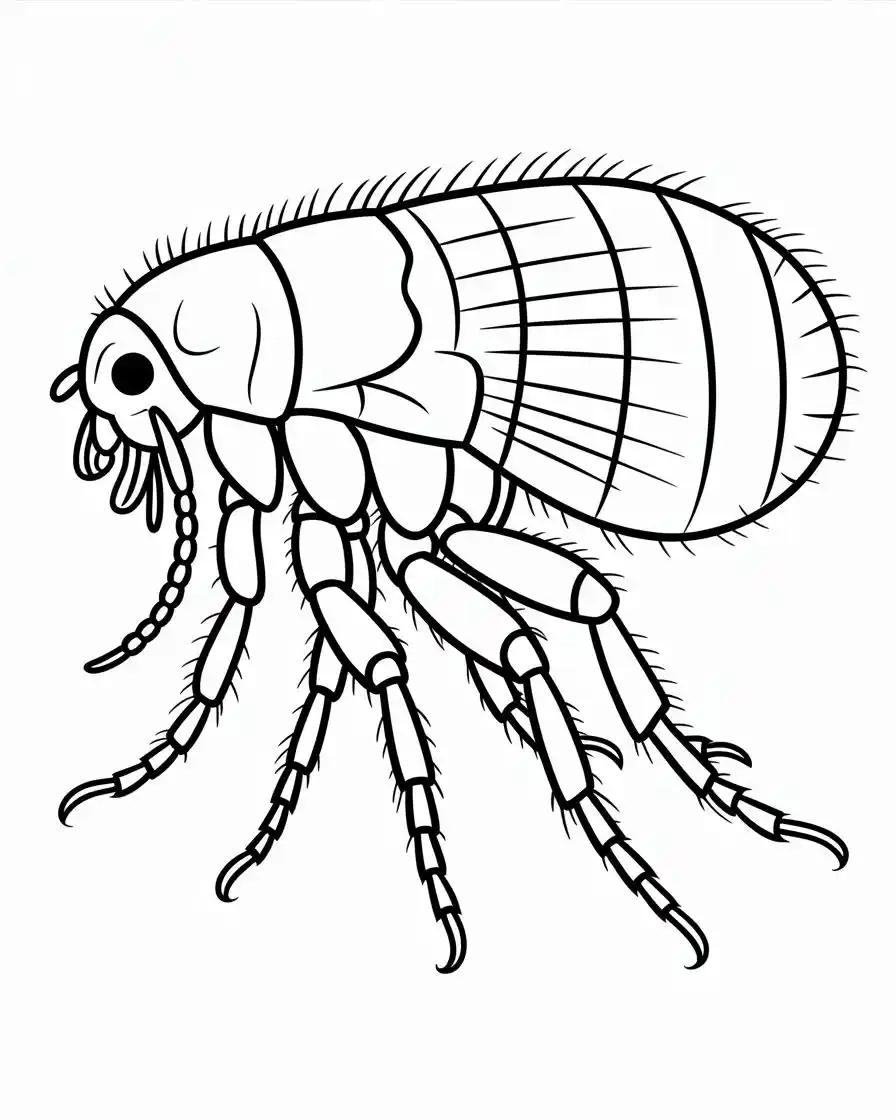 realistic flea coloring pages