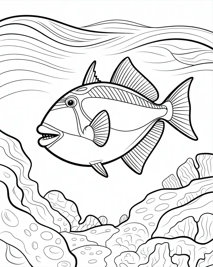 red toothed triggerfish coloring pages
