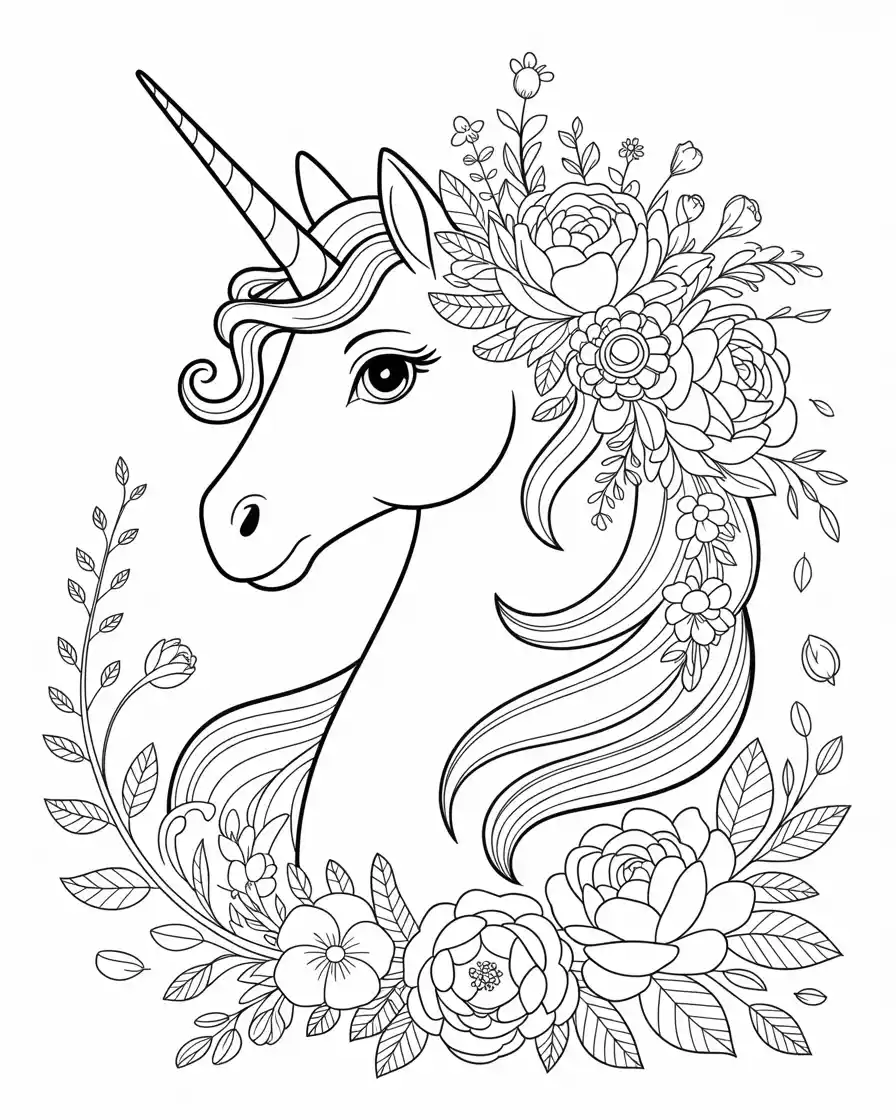 Unicorn Coloring Pages 33 regal unicorn wearing jewels coloring sheet