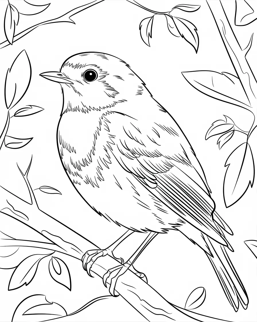 robin coloring page