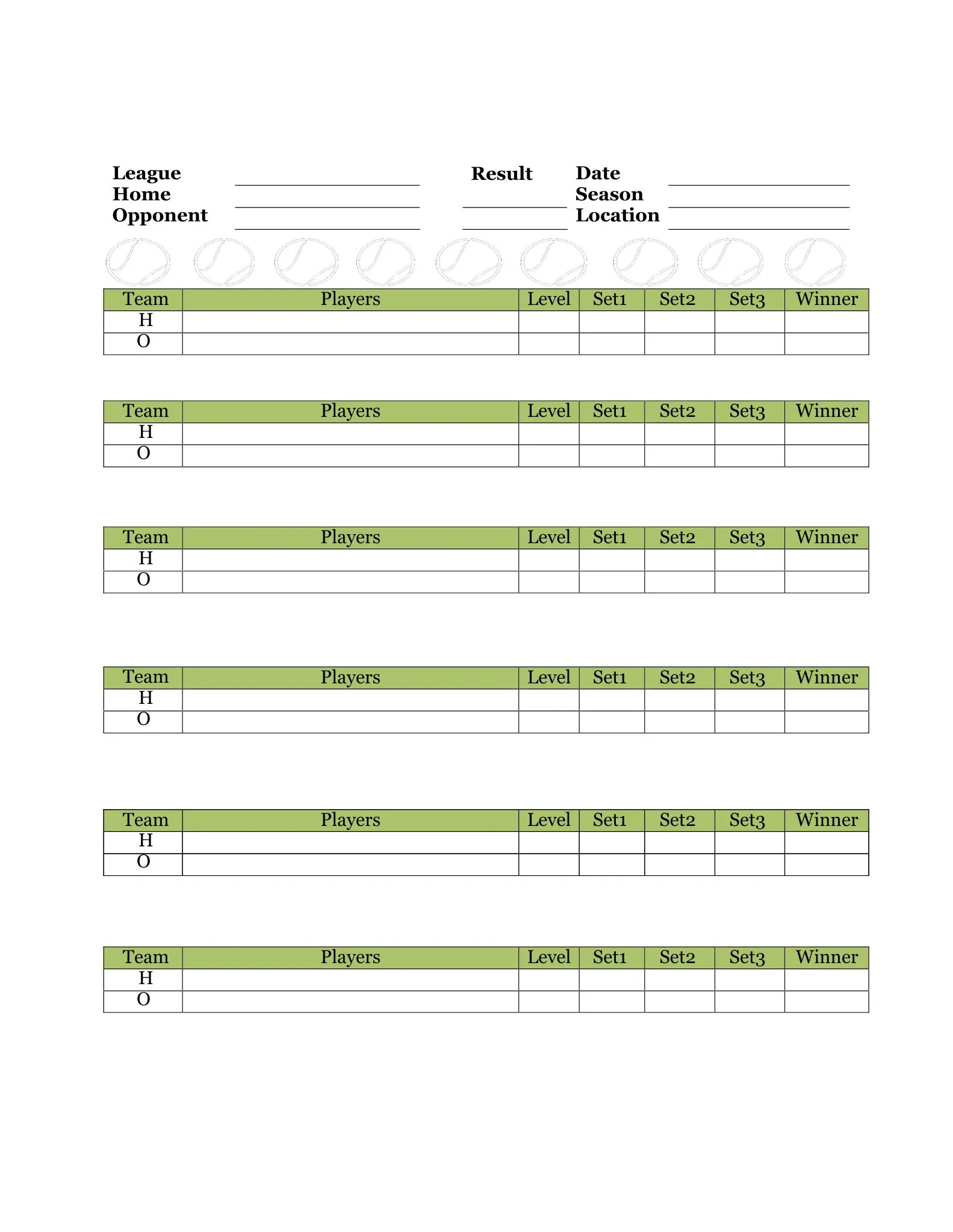 Scoring Sheets 38 score sheet for tennis