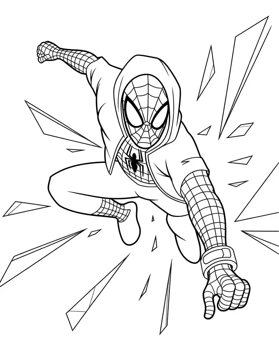 Spiderman Coloring Pages 12 spider verse spiderman with webshooter 1