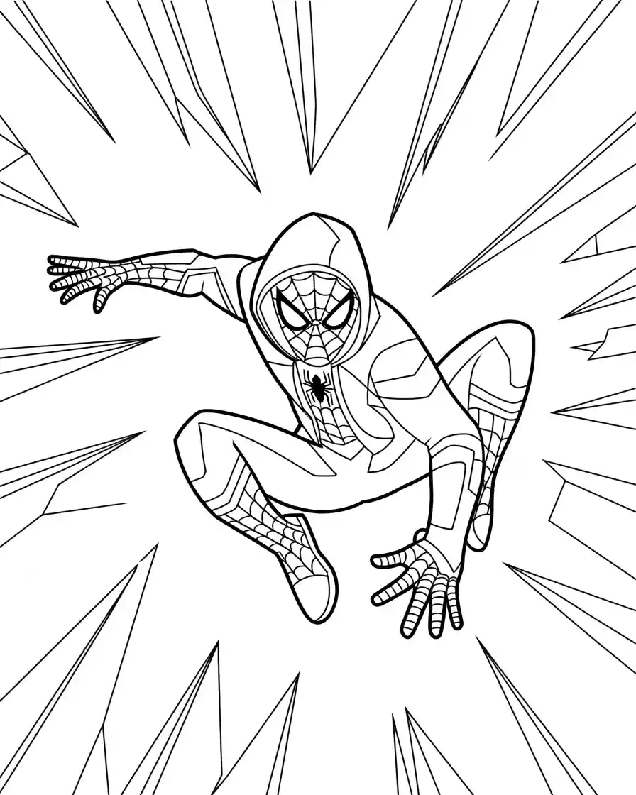 Spiderman Coloring Pages 10 spider verse spiderman with webshooter
