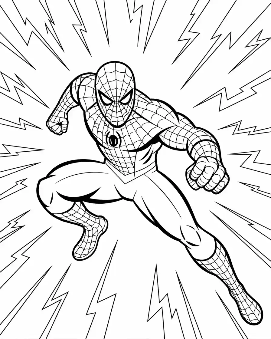 Spiderman Coloring Pages 7 spiderman in web suit to color
