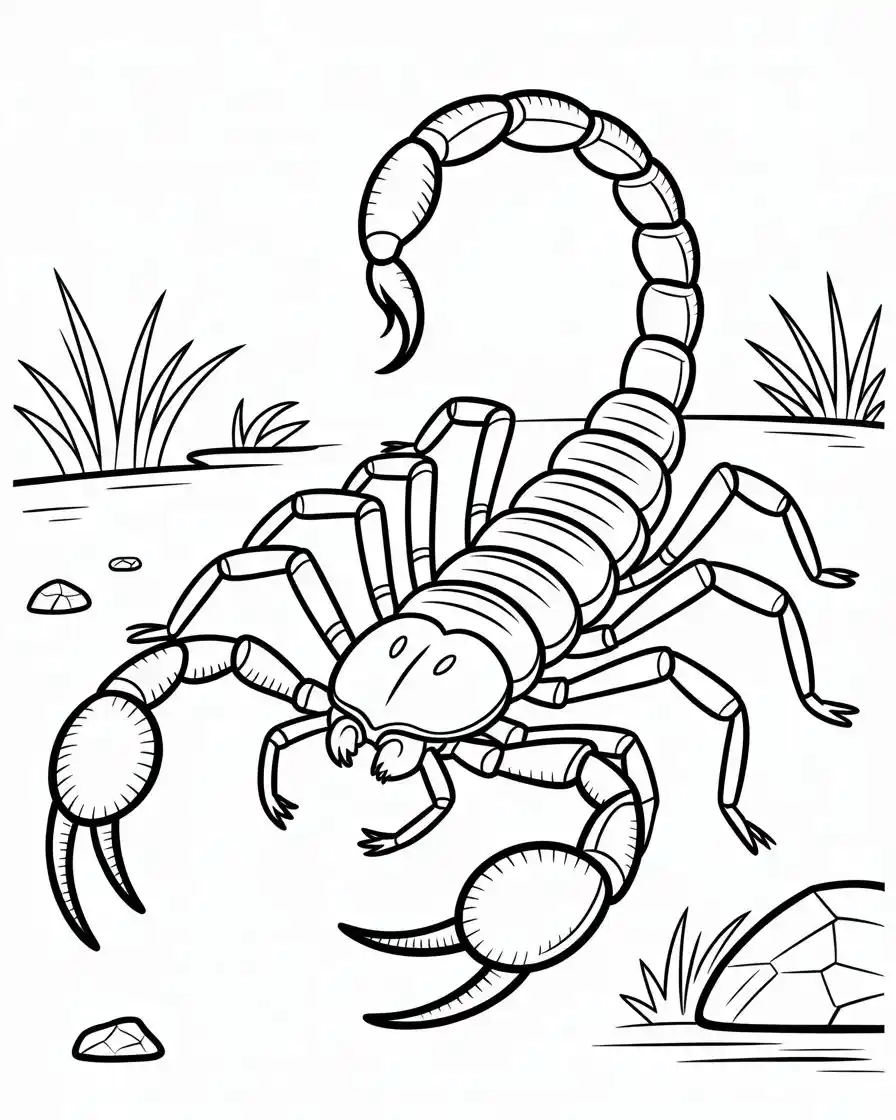 striped bark scorpion coloring pages