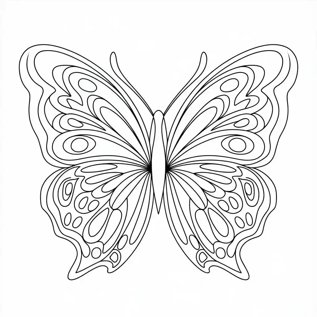 symmetrical butterfly wings coloring pages