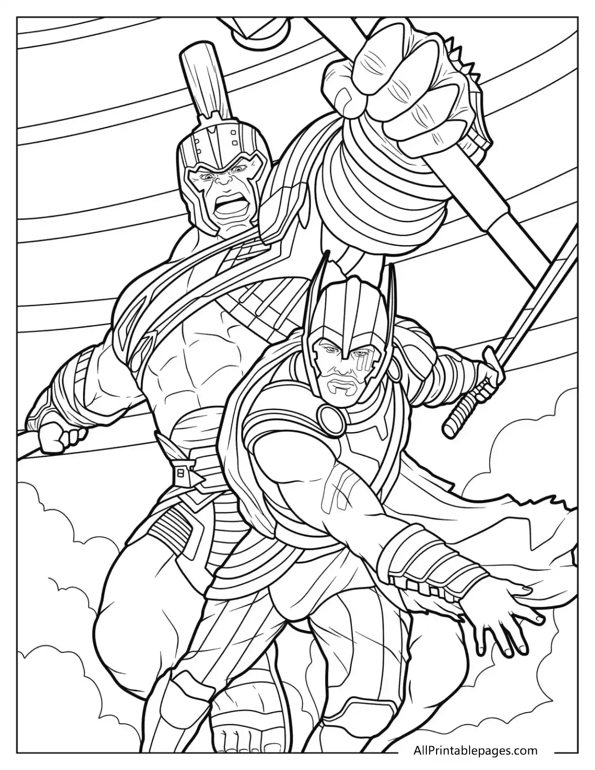 Thor Coloring Pages 13 the hulk and thor coloring page