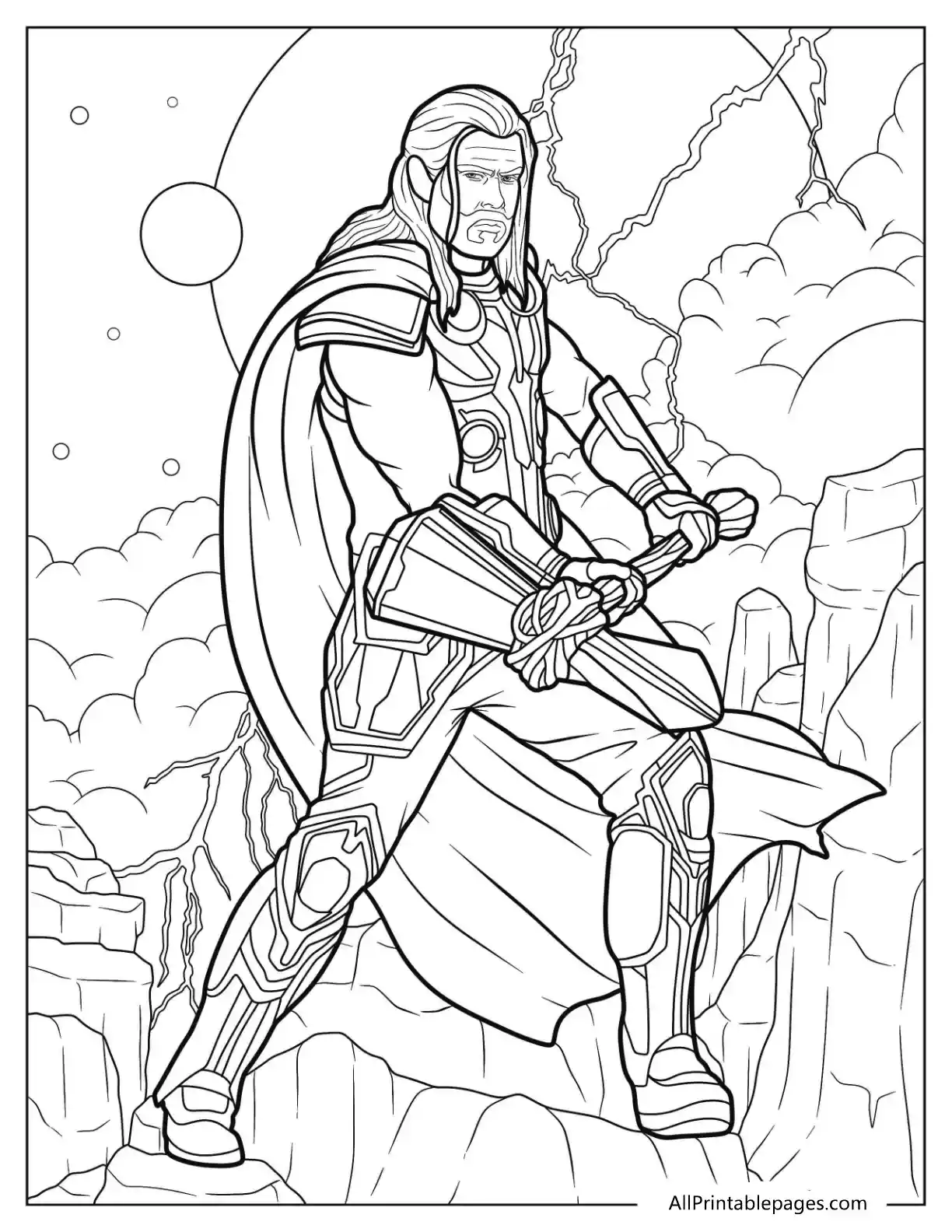 Thor Coloring Pages 20 thor wielding stormbreaker